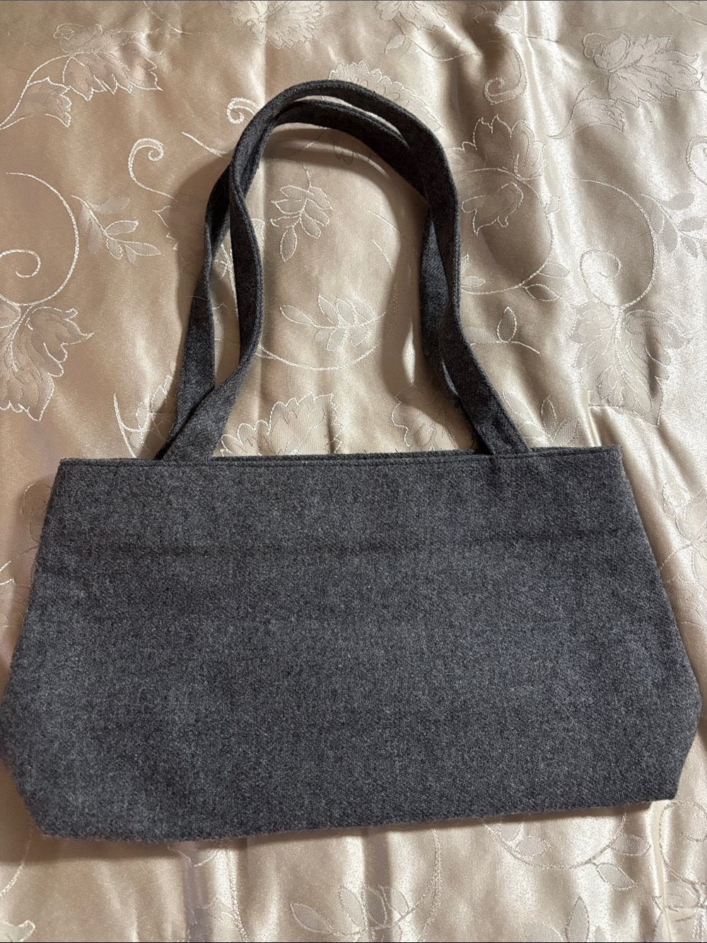Lord & Taylor Dark Gray Felt Tote Bag